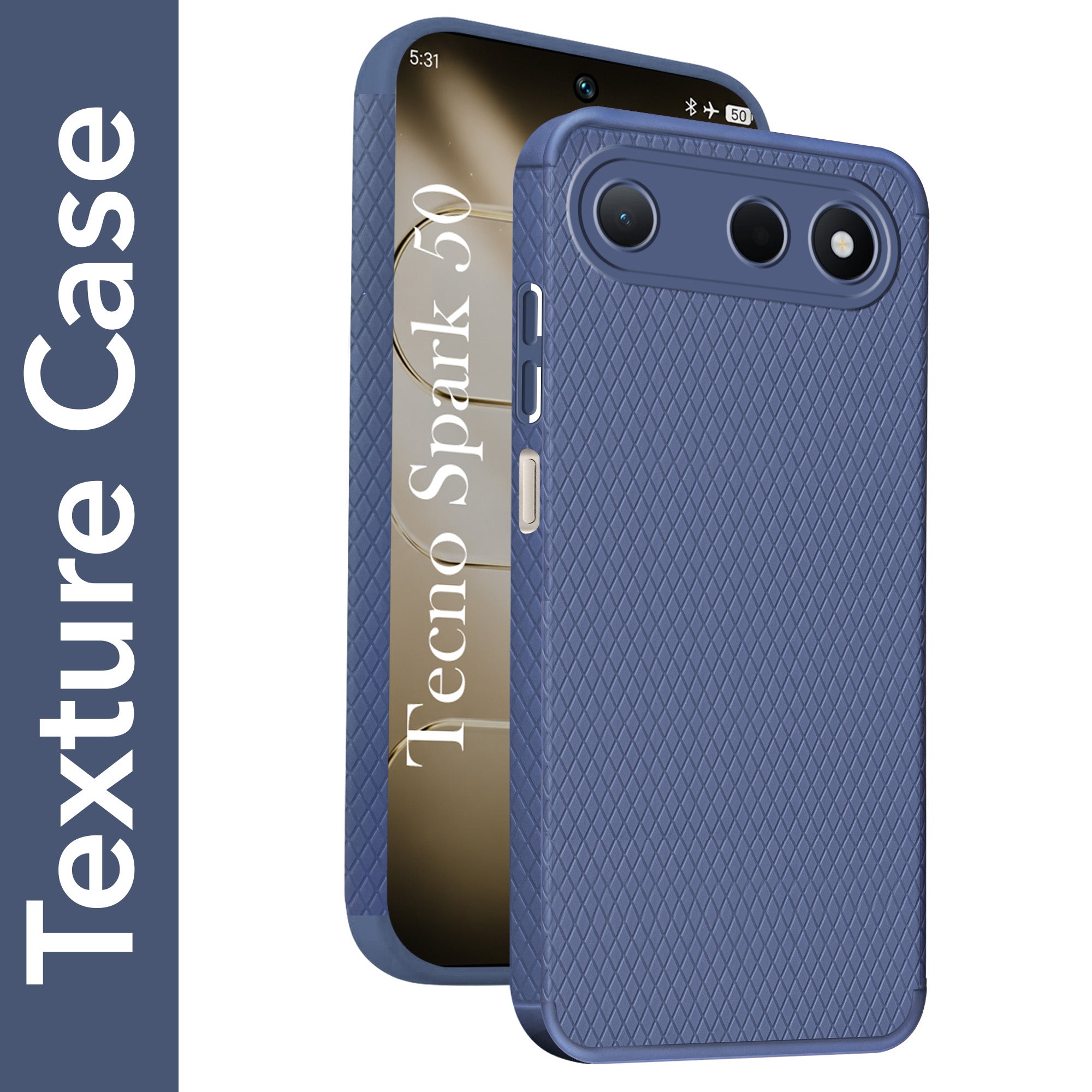 For Tecno Spark 50 Back Cover Case Liquid Silicone (Camera Protection | Side Grip Texture | Soft and Flexible)