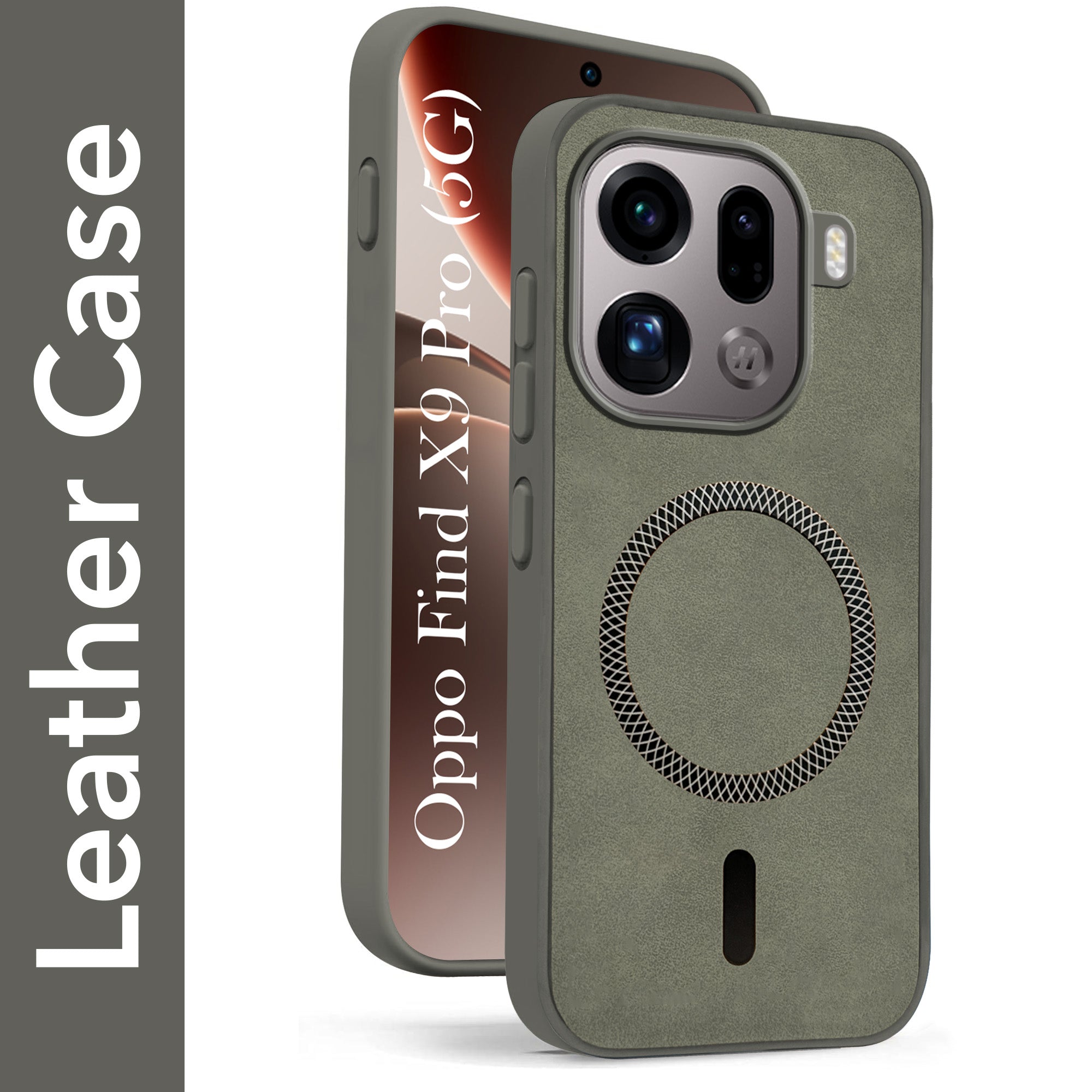 For Oppo Find X9 Pro Back Cover Case Leather Finish (MagSafe Compatible Wireless Charging | Soft Touch | Camera Bump Protection)