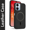 For Redmi 15A 5G Back Cover Case Leather Finish (MagSafe Compatible Wireless Charging | Soft Touch | Camera Bump Protection)