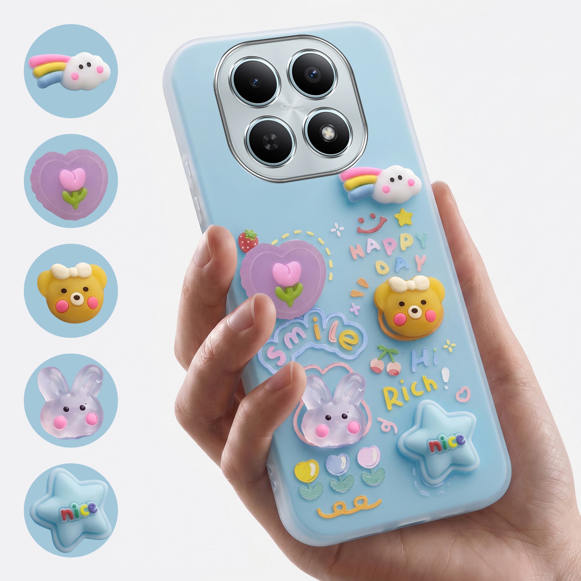 For Redmi Note 15 5G | Redmi Note 15 SE 5G Back Cover Case (Cute 3D cartoon charms design | Slim Aesthetic Case for Girls | Camera Protection | Hard Unbreakable)