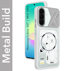 For Samsung Galaxy A27 5G | Galaxy M47 5G Metallic Back Cover Case (Metallic Camera Protection & Buttons | Translucent Milky Shade | Hard Polycarbonate)