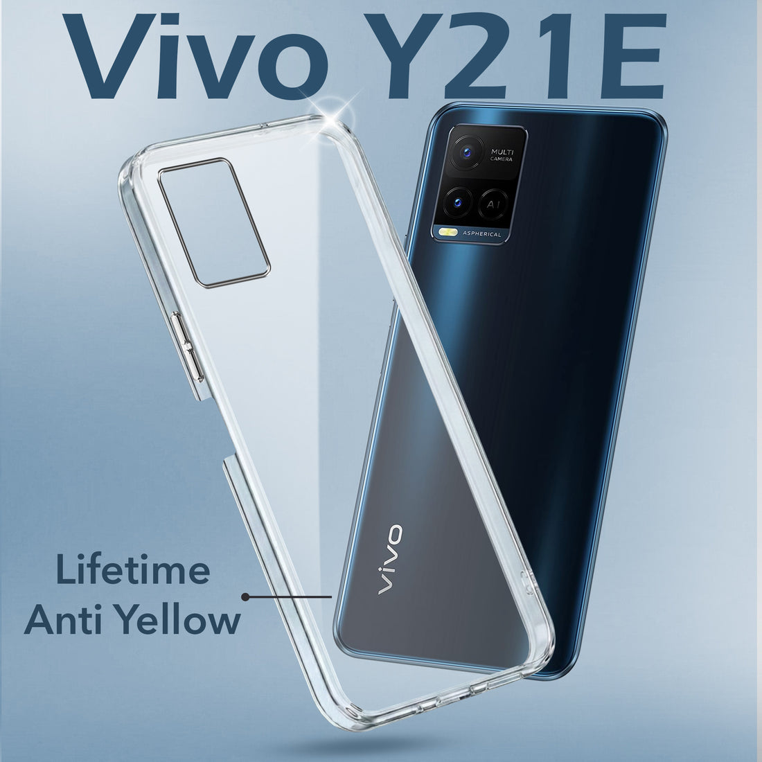 For Vivo Y21e | Vivo Y21A | Vivo Y32 Back Cover Case (Hard Anti Yellow Clear Case | Drop & Camera Protection | Shockproof Polycarbonate)