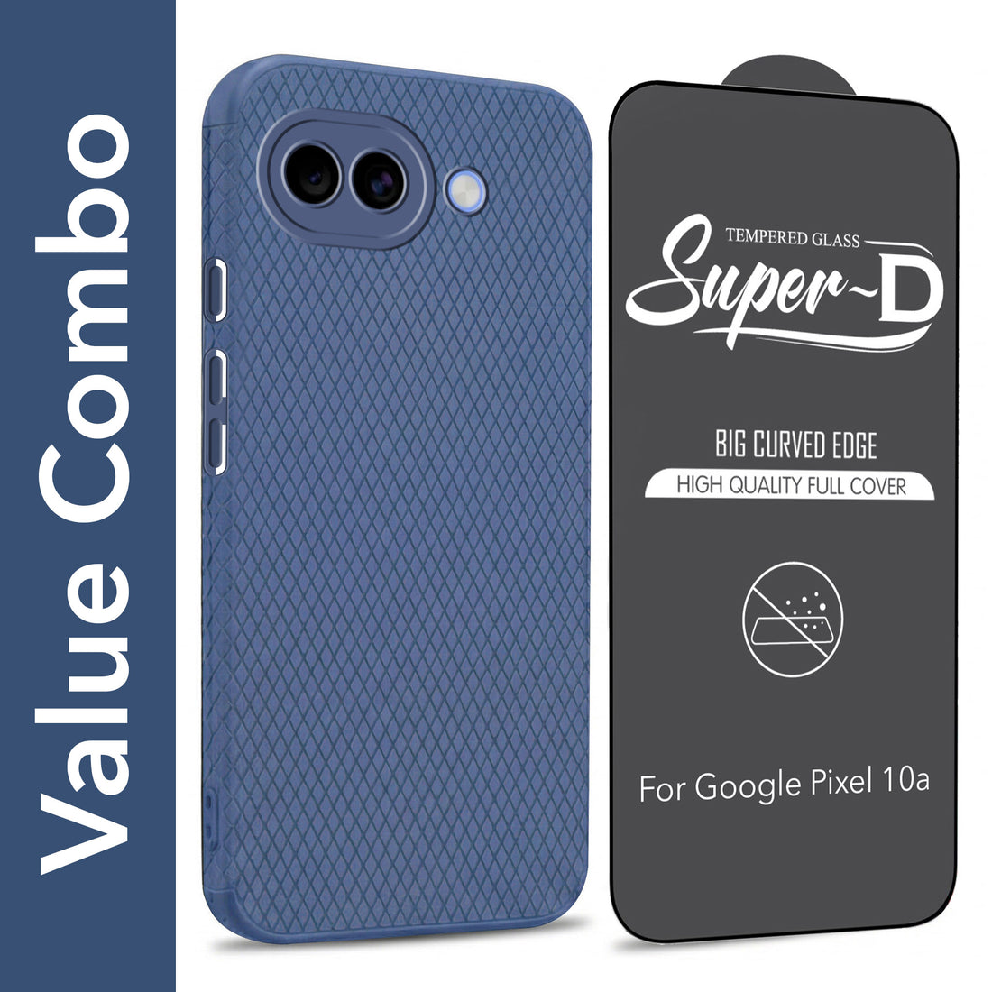 For Google Pixel 10a Combo with Back Cover and 9H Tempered Glass (Liquid Silicone | Camera Protection | Oleophobic Coating Screen Glass)