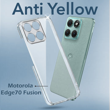 For Motorola Moto Edge 70 Fusion Back Cover Lifetime Anti-Yellow Clear (Sleek Hard Crystal | Shockproof and Camera Protection)