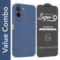 For Redmi A7 Pro 5G Combo with Back Cover and 9H Tempered Glass (Liquid Silicone | Camera Protection | Oleophobic Coating Screen Glass)