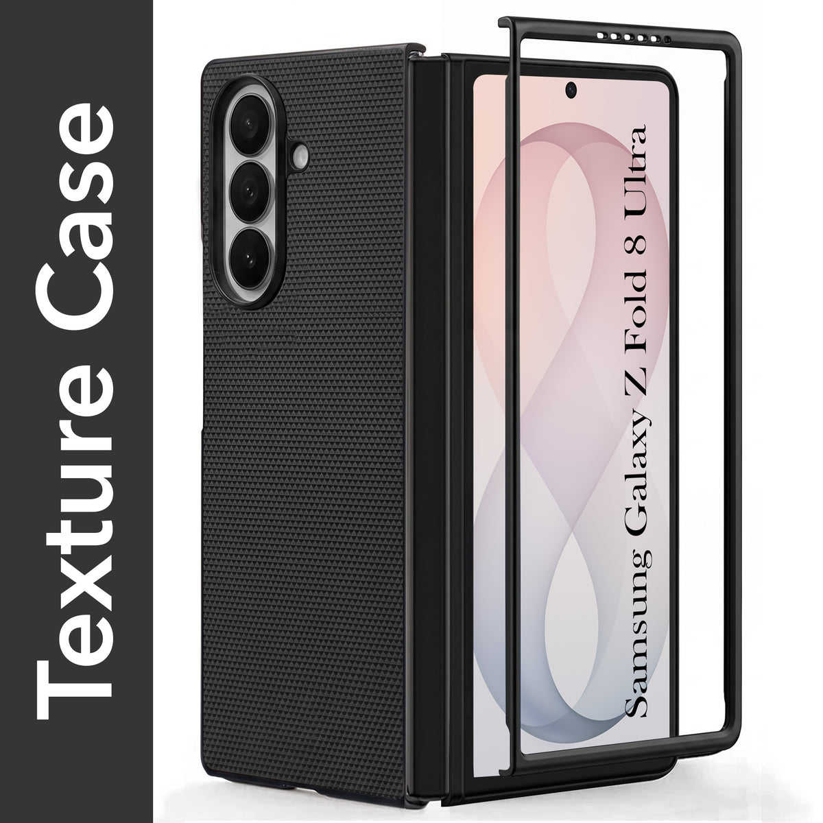 For Samsung Galaxy Z Fold 8 Ultra Premium Cover Case (Geometric Textured Hard PC | Soft Cloth Lining & Slim Shockproof Protection)