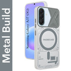 For Samsung Galaxy A57 5G Metallic Back Cover Case (Metallic Camera Protection & Buttons | Translucent Milky Shade | Hard Polycarbonate)