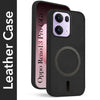 For Oppo Reno13 Pro | Oppo Reno 13 Pro Back Cover Case Leather Finish (MagSafe Compatible Wireless Charging | Soft Touch | Camera Bump Protection)