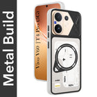 For Vivo V60 | Vivo T4 Pro Metallic Back Cover Case (Metallic Camera Protection & Buttons | Translucent Milky Shade | Hard Polycarbonate)