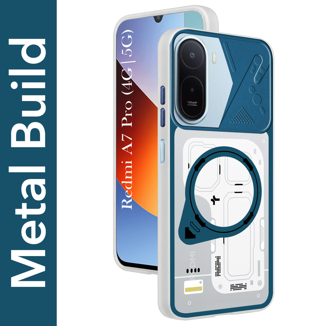 For Samsung Galaxy A37 5G Metallic Back Cover Case (Metallic Camera Protection & Buttons | Translucent Milky Shade | Hard Polycarbonate)