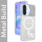 For Samsung Galaxy A57 5G Metallic Back Cover Case (Metallic Camera Protection & Buttons | Translucent Milky Shade | Hard Polycarbonate)