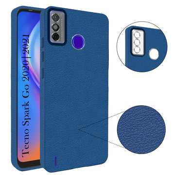 For Tecno Spark Go 2020 | Go 2021 Back Cover Case (Glass Like Camera Protection | Leather Feel | Minimalist Professional Grip)
