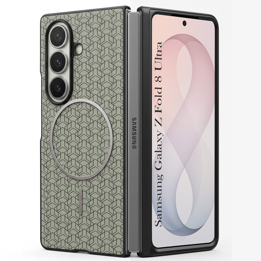 For Samsung Galaxy Z Fold 8 Ultra Back Cover Case Leather Finish (MagSafe Wireless Charging Compatible | Inside Microfiber Cloth)