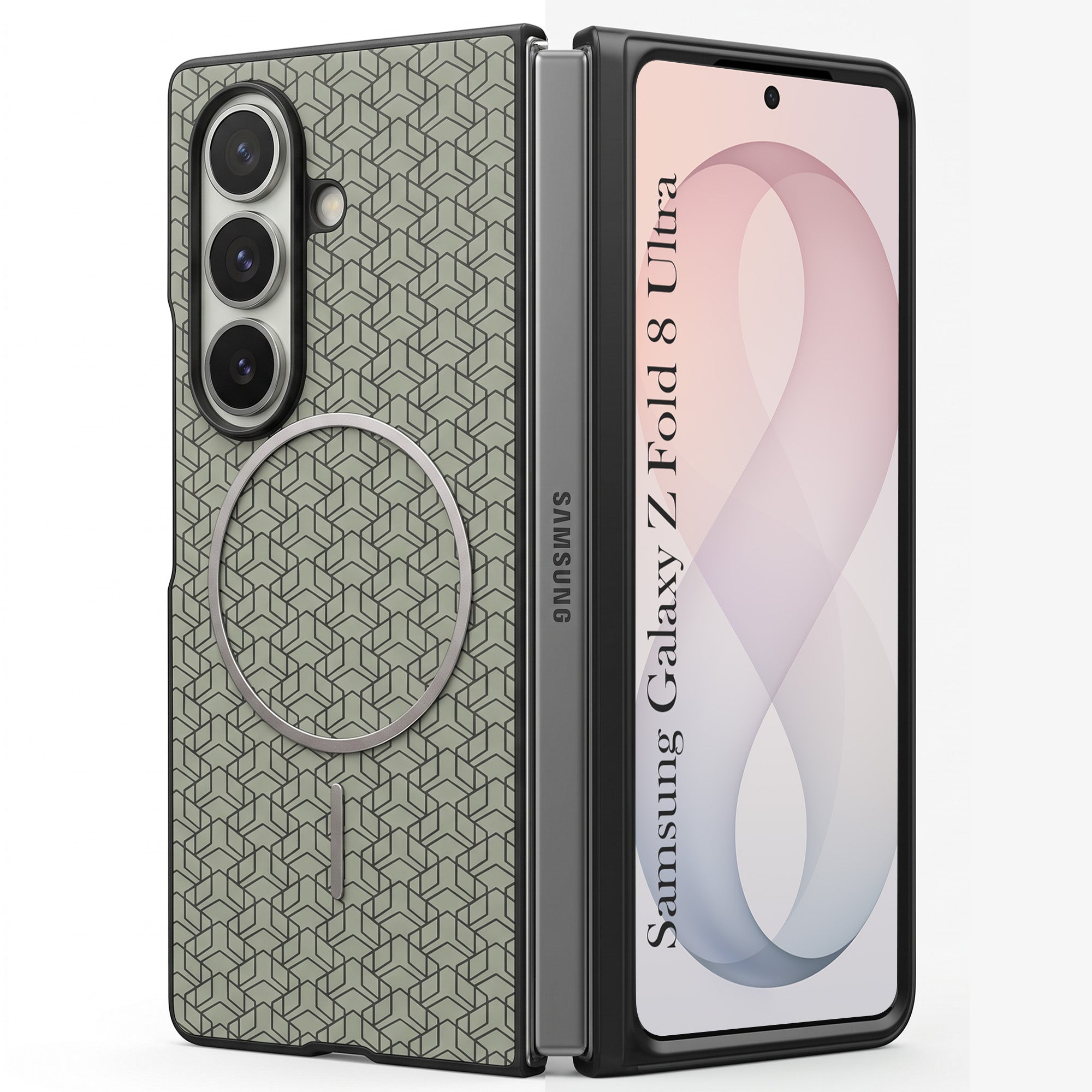 For Samsung Galaxy Z Fold 8 Ultra Back Cover Case Leather Finish (MagSafe Wireless Charging Compatible | Inside Microfiber Cloth)