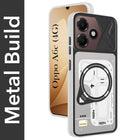 For Oppo A6c 4G Metallic Back Cover Case (Metallic Camera Protection & Buttons | Translucent Milky Shade | Hard Polycarbonate)