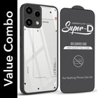 For Nothing Phone 3A Lite Combo with Back Cover and 9H Tempered Glass (Lifetime Anti-Yellow | Crystal Clear Shockproof | Oleophobic Coating Screen Glass)