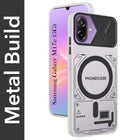 For Samsung Galaxy M17e Metallic Back Cover Case (Metallic Camera Protection & Buttons | Translucent Milky Shade | Hard Polycarbonate)