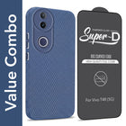 For Vivo T4R Combo with Back Cover and 9H Tempered Glass (Liquid Silicone | Camera Protection | Oleophobic Coating Screen Glass)