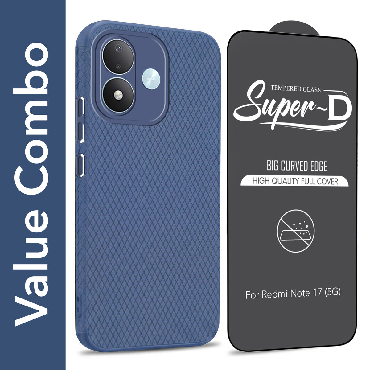 For Redmi Note 17 5G Combo with Back Cover and 9H Tempered Glass (Liquid Silicone | Camera Protection | Oleophobic Coating Screen Glass)