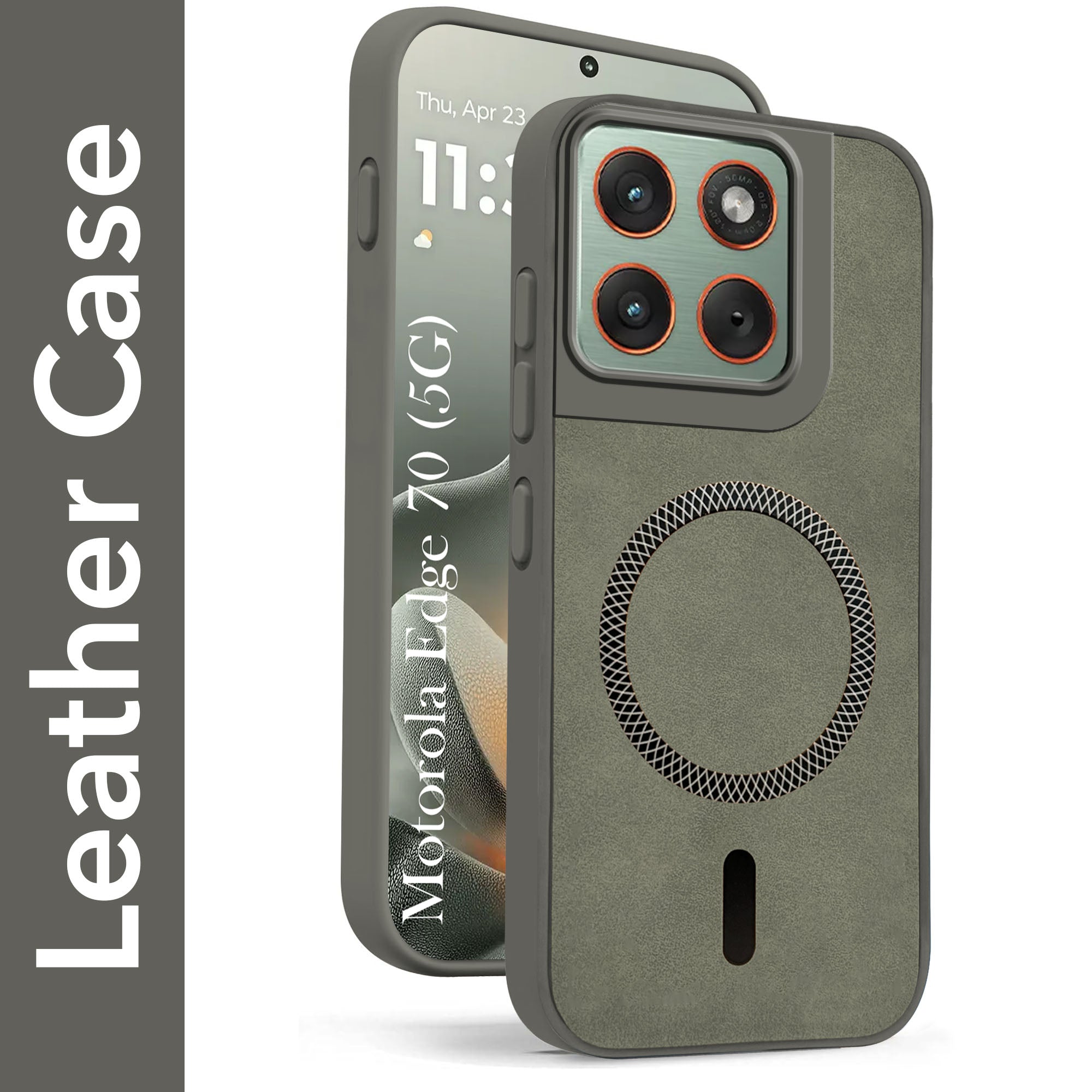 For Motorola Moto Edge 70 Back Case Cove Leather Finish (MagSafe Compatible Wireless Charging | Soft Touch | Camera Bump Protection)