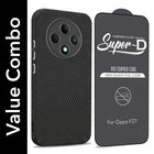 For Oppo F27 5G Combo with Back Cover and 9H Tempered Glass (Liquid Silicone | Camera Protection | Oleophobic Coating Screen Glass)