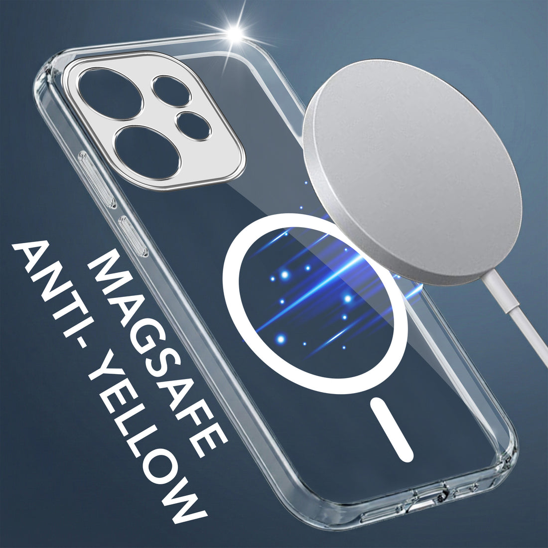 For Oppo Reno 16 Back Cover Case Lifetime Anti-Yellow MagSafe Compatible Clear (Sleek Hard Crystal | Shockproof and Camera Protection)