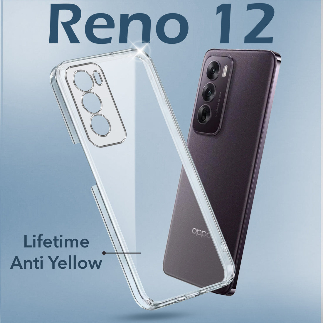 For Oppo Reno12 5G | Oppo Reno 12 5G Back Cover (Hard Anti Yellow Clear Case | Drop & Camera Protection | Shockproof Polycarbonate)