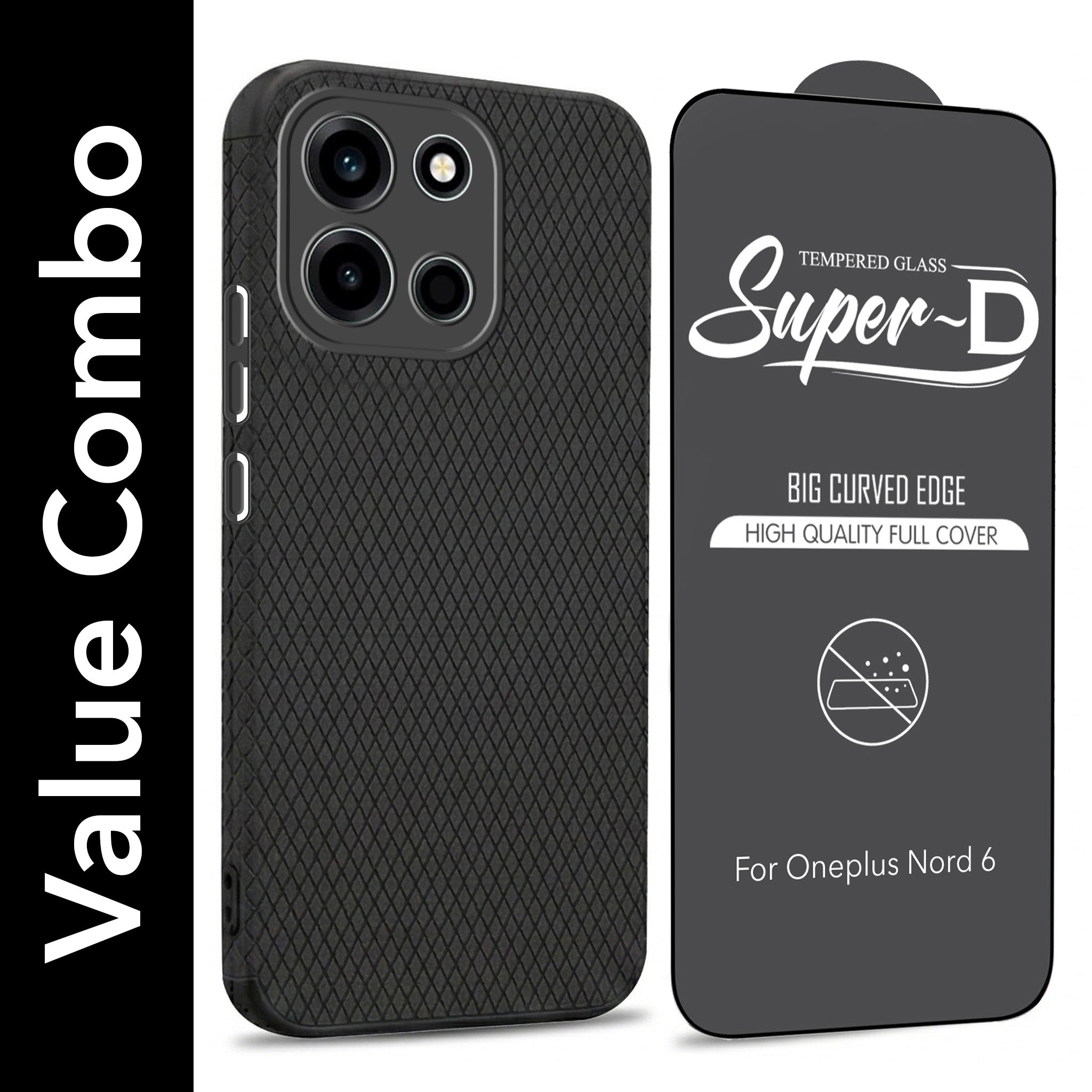 For Oneplus Nord 6 Combo with Back Cover and 9H Tempered Glass (Liquid Silicone | Camera Protection | Oleophobic Coating Screen Glass)
