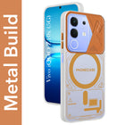 For Vivo iQOO Z10x Metallic Back Cover Case (Metallic Camera Protection & Buttons | Translucent Milky Shade | Hard Polycarbonate)