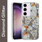 For Samsung Galaxy S23 5G Back Cover Case (Luxury Floral Glitter Cute Butterfly | Diamond Studded Camera Bump | Girls & Women Design)