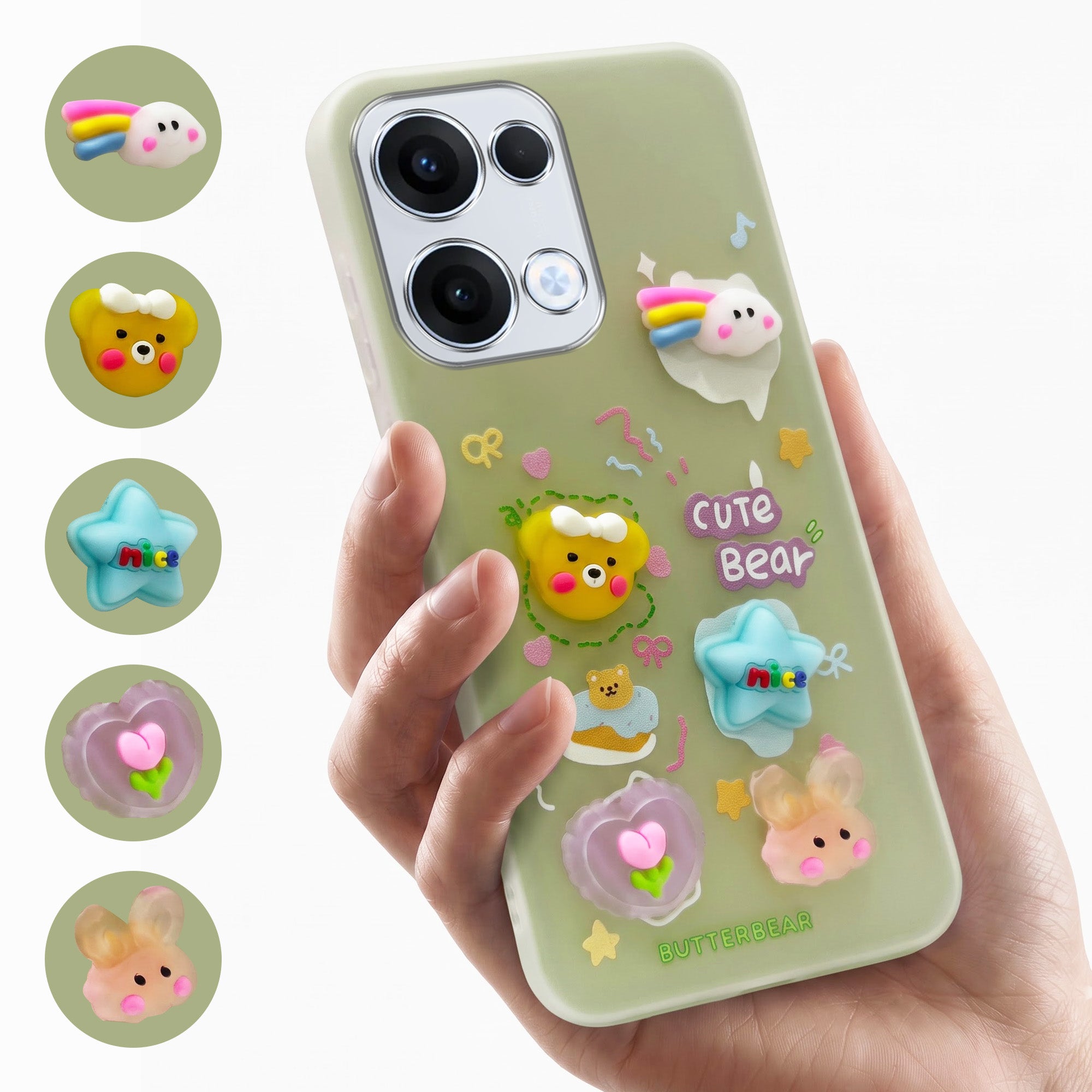 For Oppo Reno13 5G | Oppo Reno 13 5G Back Cover Case (3D Cute Cartoons | Hard Back Side Soft | Matte Premium Finish | HD Printing)