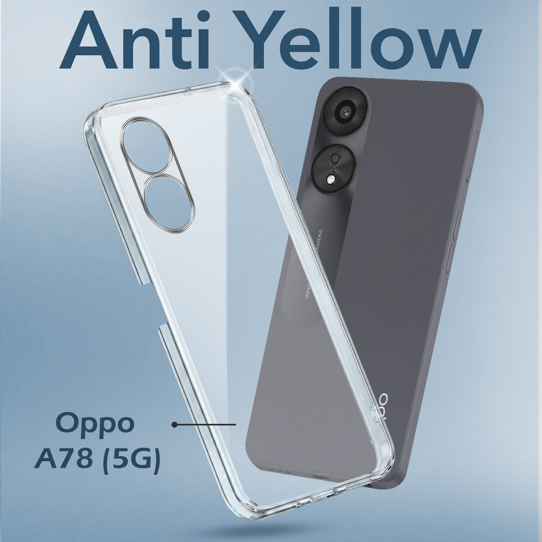 For Oppo A78 5G Back Cover Case (Hard Anti Yellow Clear Case | Drop & Camera Protection | Shockproof Polycarbonate)
