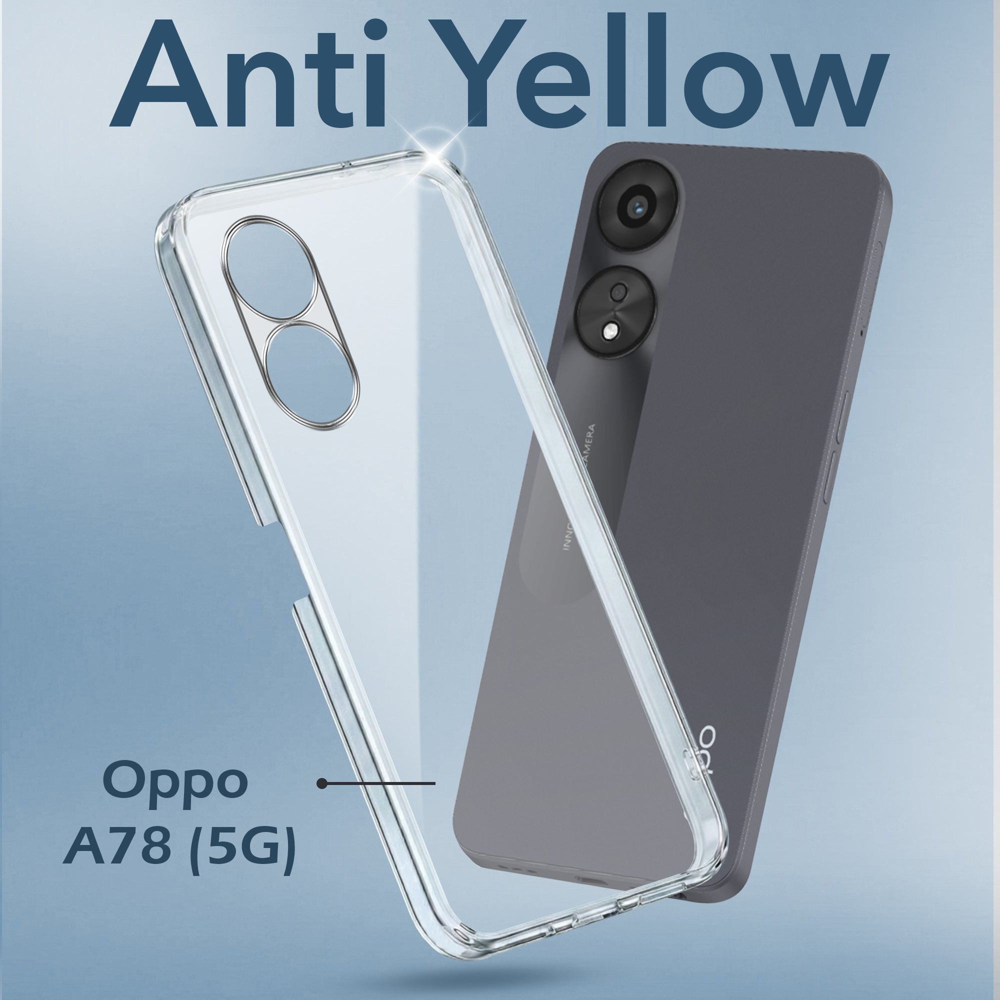 For Oppo A78 5G Back Cover Case (Hard Anti Yellow Clear Case | Drop & Camera Protection | Shockproof Polycarbonate)