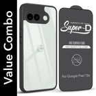 For Google Pixel 10a Combo with Back Cover and 9H Tempered Glass (Lifetime Anti-Yellow | Crystal Clear Shockproof | Oleophobic Coating Screen Glass)