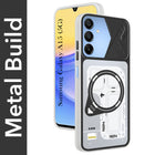For Samsung Galaxy A15 5G Metallic Back Cover Case (Metallic Camera Protection & Buttons | Translucent Milky Shade | Hard Polycarbonate)