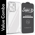 For Realme 14T Combo with Back Cover and 9H Tempered Glass (Lifetime Anti-Yellow | Sleek Hard Crystal | Oleophobic Coating Screen Glass)