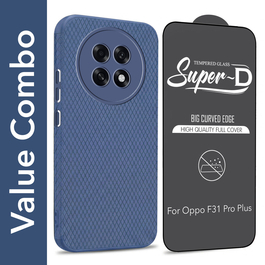 For Oppo F31 Pro Plus Combo with Back Cover and 9H Tempered Glass (Liquid Silicone | Camera Protection | Oleophobic Coating Screen Glass)