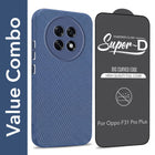 For Oppo F31 Pro Plus Combo with Back Cover and 9H Tempered Glass (Liquid Silicone | Camera Protection | Oleophobic Coating Screen Glass)