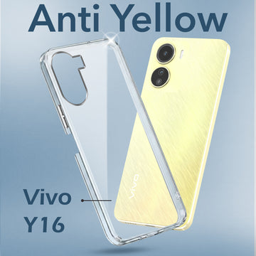 For Vivo Y16 Back Cover Case (Hard Anti Yellow Clear Case | Drop & Camera Protection | Shockproof Polycarbonate)