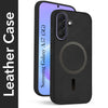 For Samsung Galaxy A57 5G Back Cover Case Leather Finish (MagSafe Compatible Wireless Charging | Soft Touch | Camera Bump Protection)
