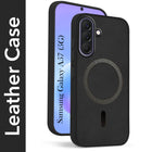 For Samsung Galaxy A57 5G Back Cover Case Leather Finish (MagSafe Compatible Wireless Charging | Soft Touch | Camera Bump Protection)