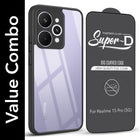 For Realme 15 Pro Combo with Back Cover and 9H Tempered Glass (Lifetime Anti-Yellow | Crystal Clear Shockproof | Oleophobic Coating Screen Glass)