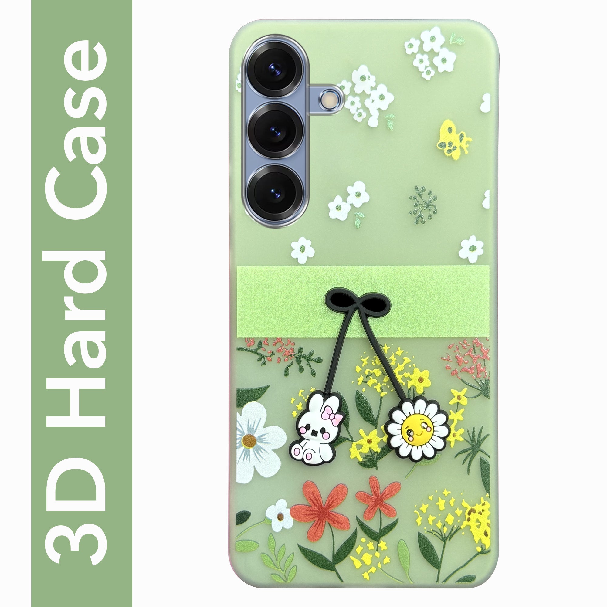 For Samsung Galaxy S25 Back Cover Case (3D Cute Cartoons | Hard Back Side Soft | Matte Premium Finish | HD Printing)
