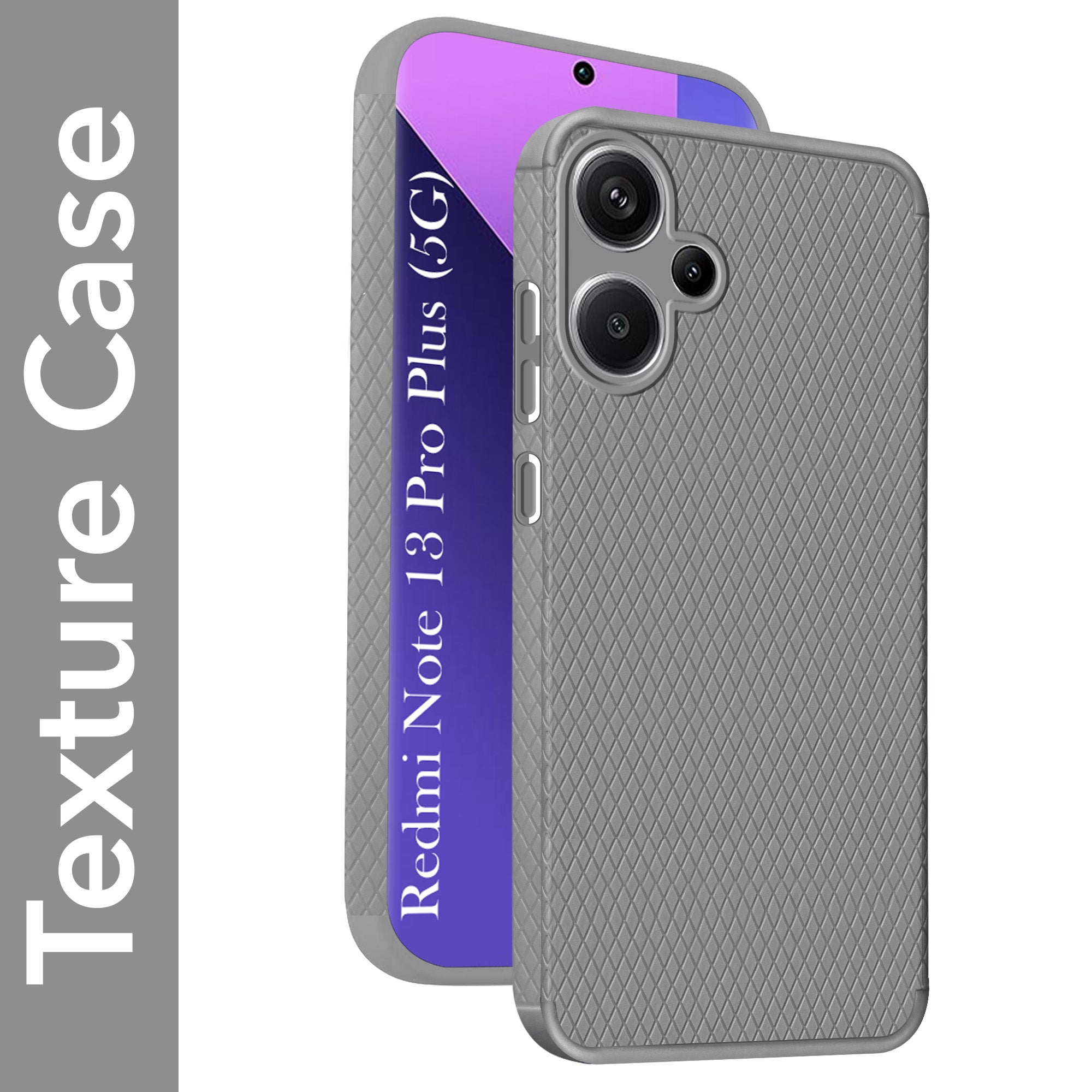 For Redmi Note 13 Pro Plus Back Case Cover (Liquid Silicone | Camera Protection | Side Grip)