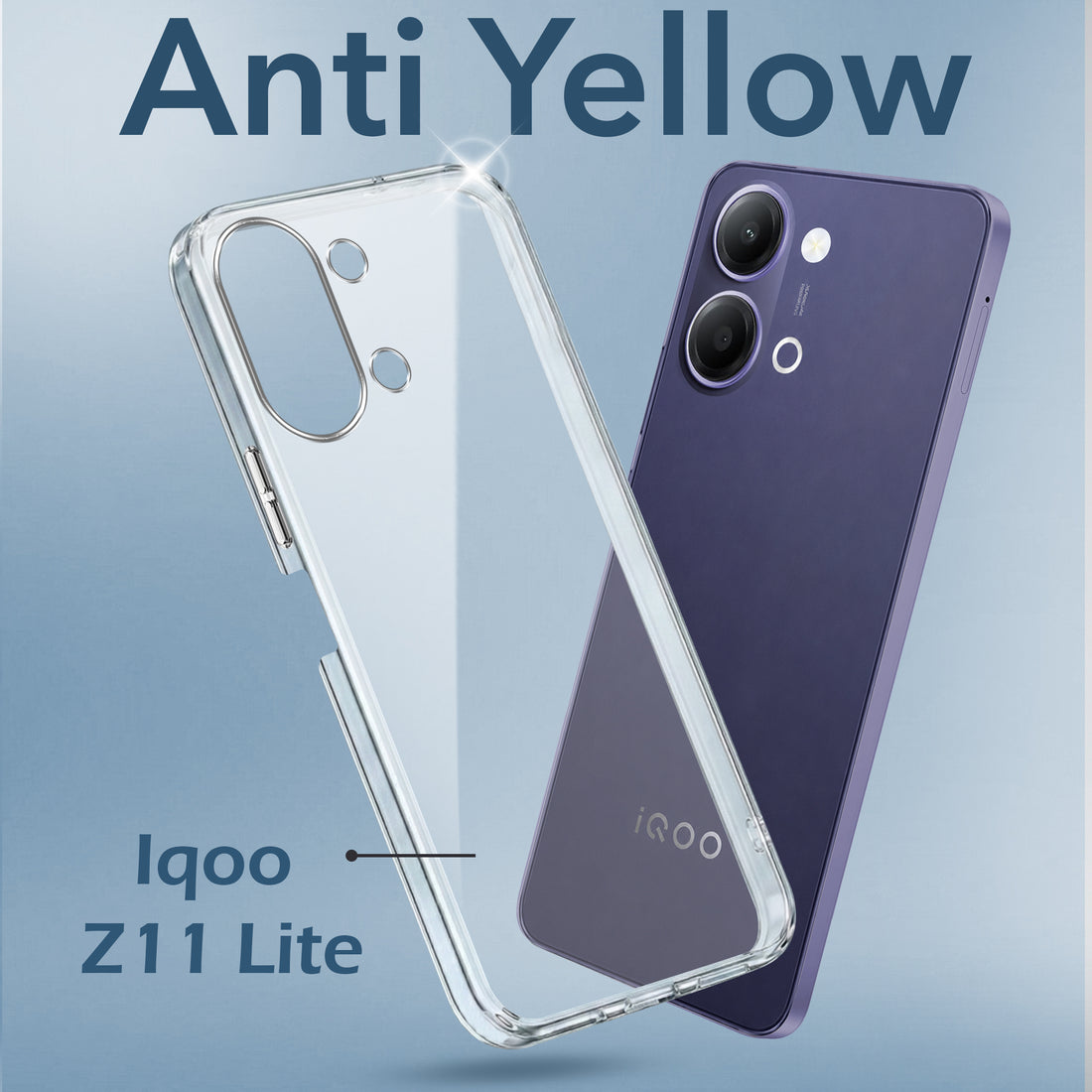 For Vivo iQOO Z11 Lite Back Cover Case Lifetime Anti-Yellow Clear (Sleek Hard Crystal | Shockproof and Camera Protection)