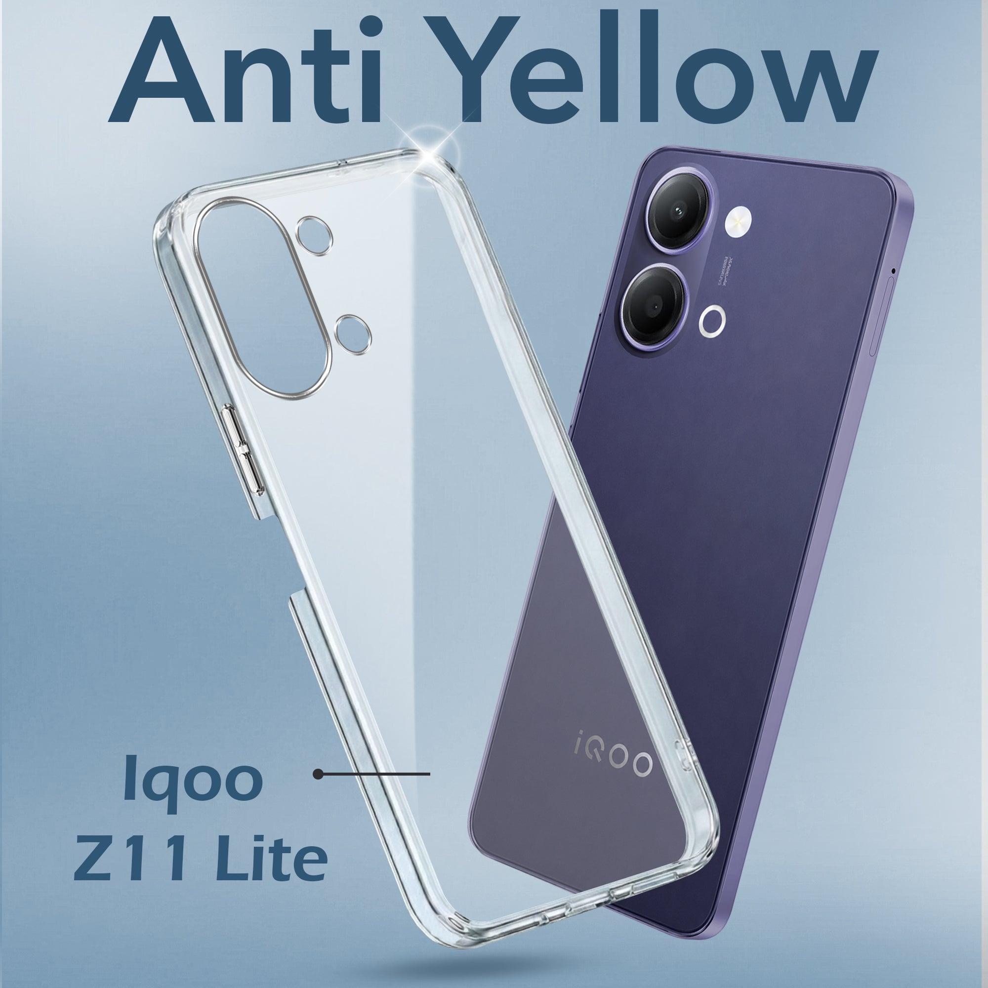 For Vivo iQOO Z11 Lite Back Cover Case Lifetime Anti-Yellow Clear (Sleek Hard Crystal | Shockproof and Camera Protection)