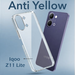 For Vivo iQOO Z11 Lite Back Cover Case Lifetime Anti-Yellow Clear (Sleek Hard Crystal | Shockproof and Camera Protection)