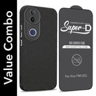 For Vivo T4R Combo with Back Cover and 9H Tempered Glass (Liquid Silicone | Camera Protection | Oleophobic Coating Screen Glass)