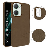 For Vivo iQOO Z9 Lite Back Cover Case (Glass Like Camera Protection | Leather Feel | Minimalist Professional Grip)