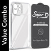 For Oppo Reno 15c Combo with Back Cover and 9H Tempered Glass (Lifetime Anti-Yellow | Sleek Hard Crystal | Oleophobic Coating Screen Glass)